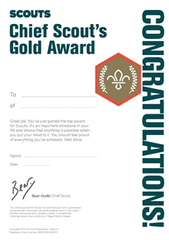 Chief Scout Award Certificates (pack of 10)