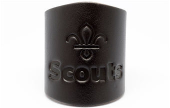 Scouts plain leather embossed woggle